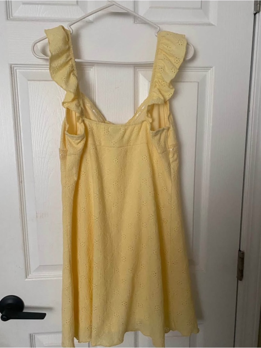 Yellow Eyelet Ruffle-Strap Sundress - Picture 3 of 4